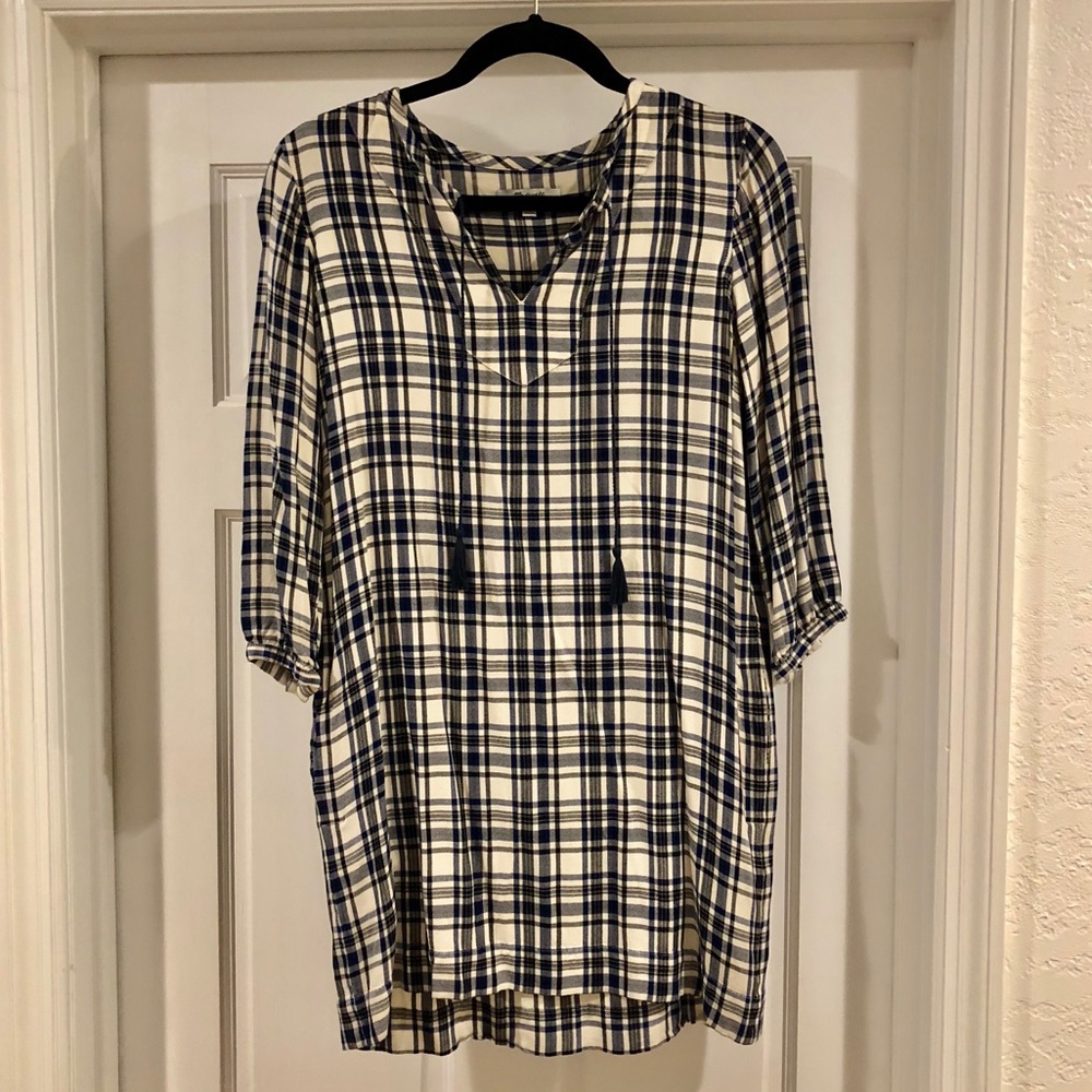Madewell plaid tunic with pockets
